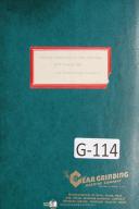 Gear Grinding Co-Gear Grinding Machine Company, TR-9, Trimmer Setting Instruction Manual 1953-TR-9-04